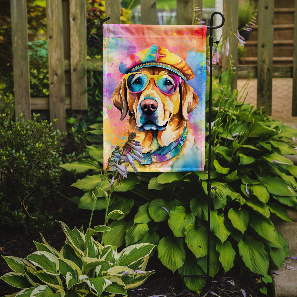 Yellow Labrador Hippie Dawg Garden Flag