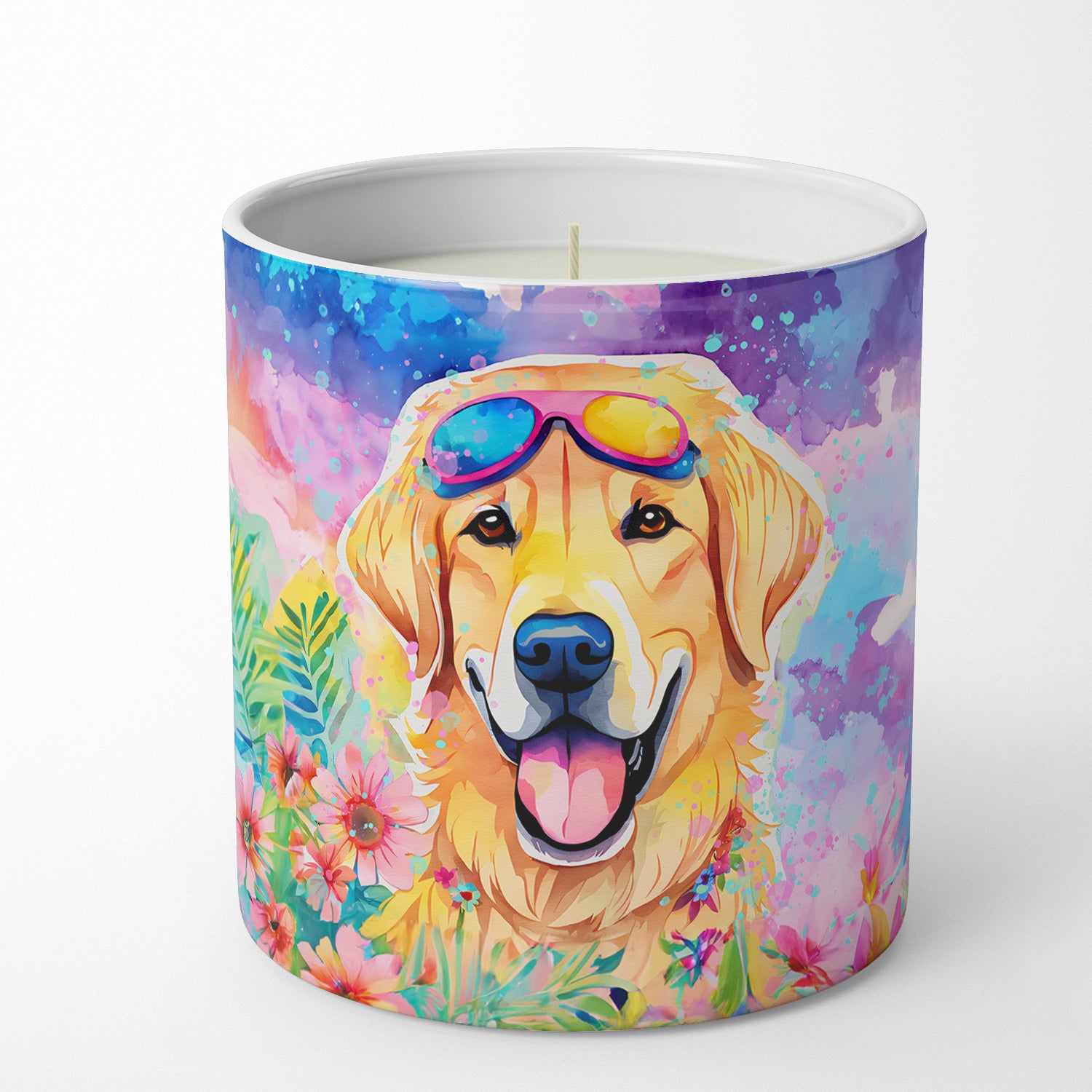 Caroline's Treasures Yellow Labrador Hippie Dawg Decorative Soy Candle
