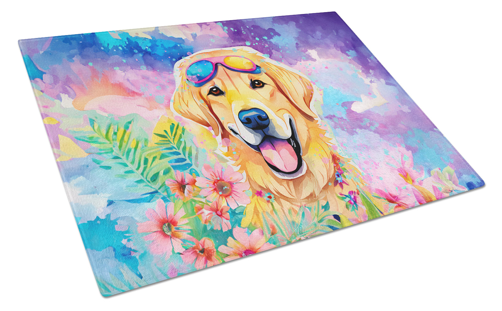 Buy this Yellow Labrador Hippie Dawg Glass Cutting Board Large