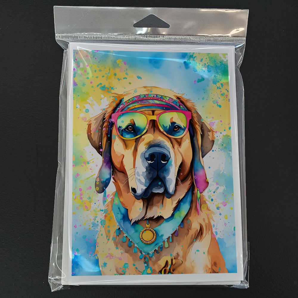 Mastiff Hippie Dawg Greeting Cards Pack of 8