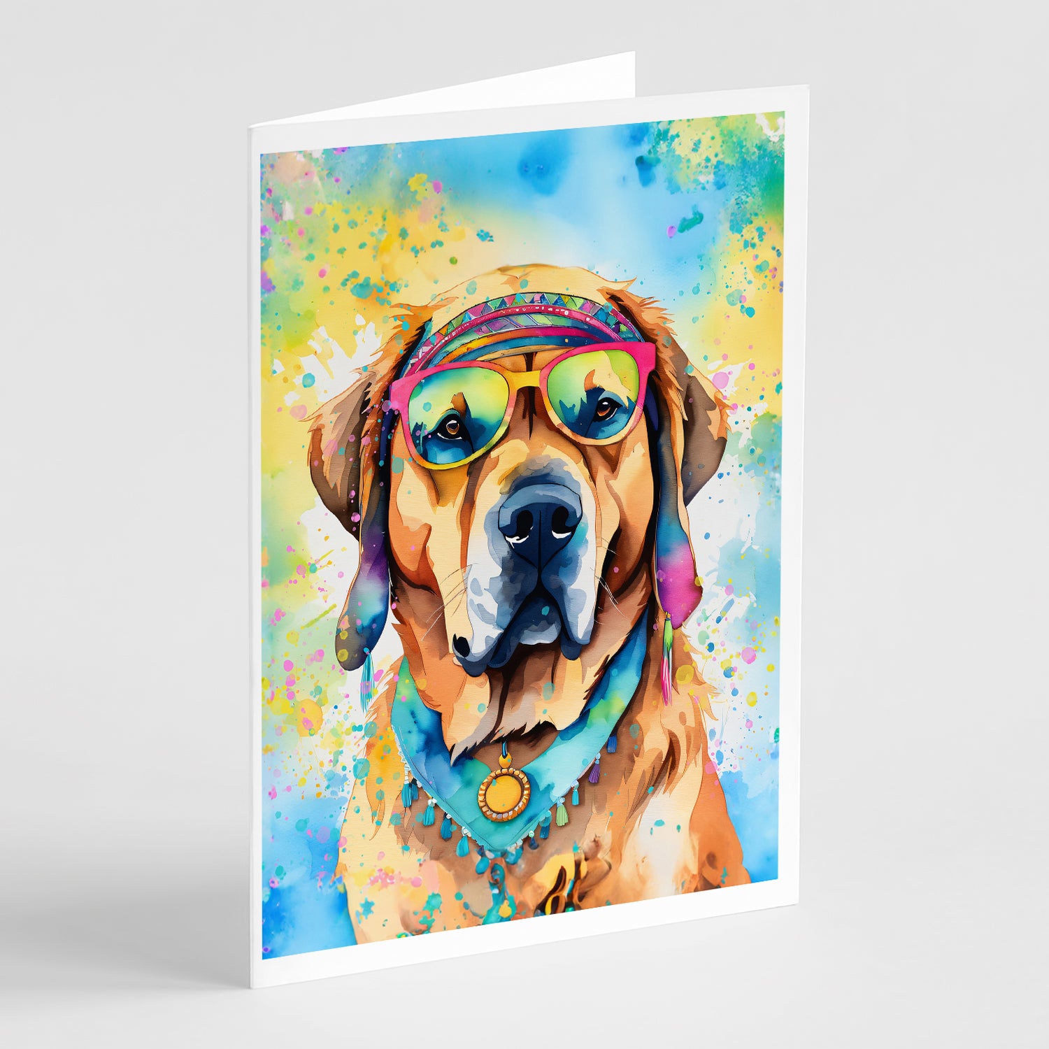 Buy this Mastiff Hippie Dawg Greeting Cards Pack of 8
