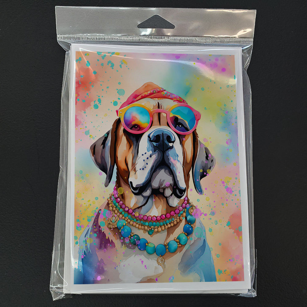 Mastiff Hippie Dawg Greeting Cards Pack of 8