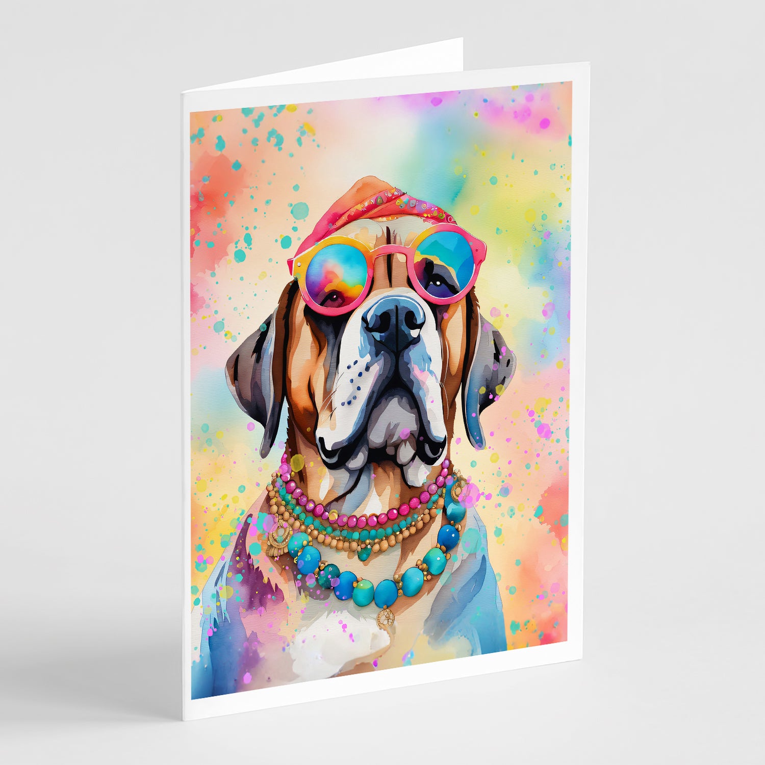 Buy this Mastiff Hippie Dawg Greeting Cards Pack of 8