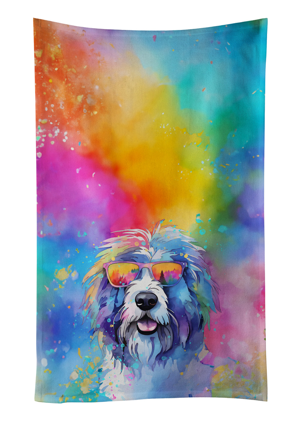 Buy this Old English Sheepdog Hippie Dawg Kitchen Towel