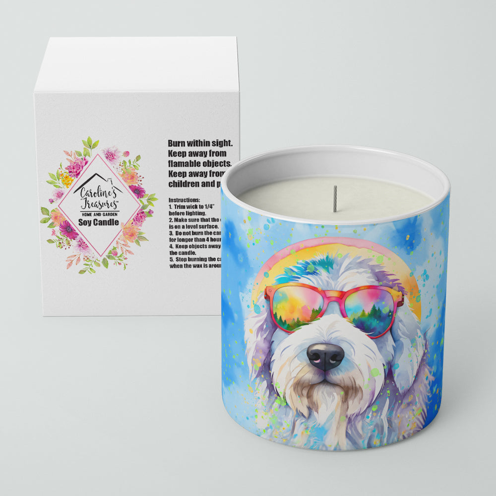 Old English Sheepdog Hippie Dawg Decorative Soy Candle