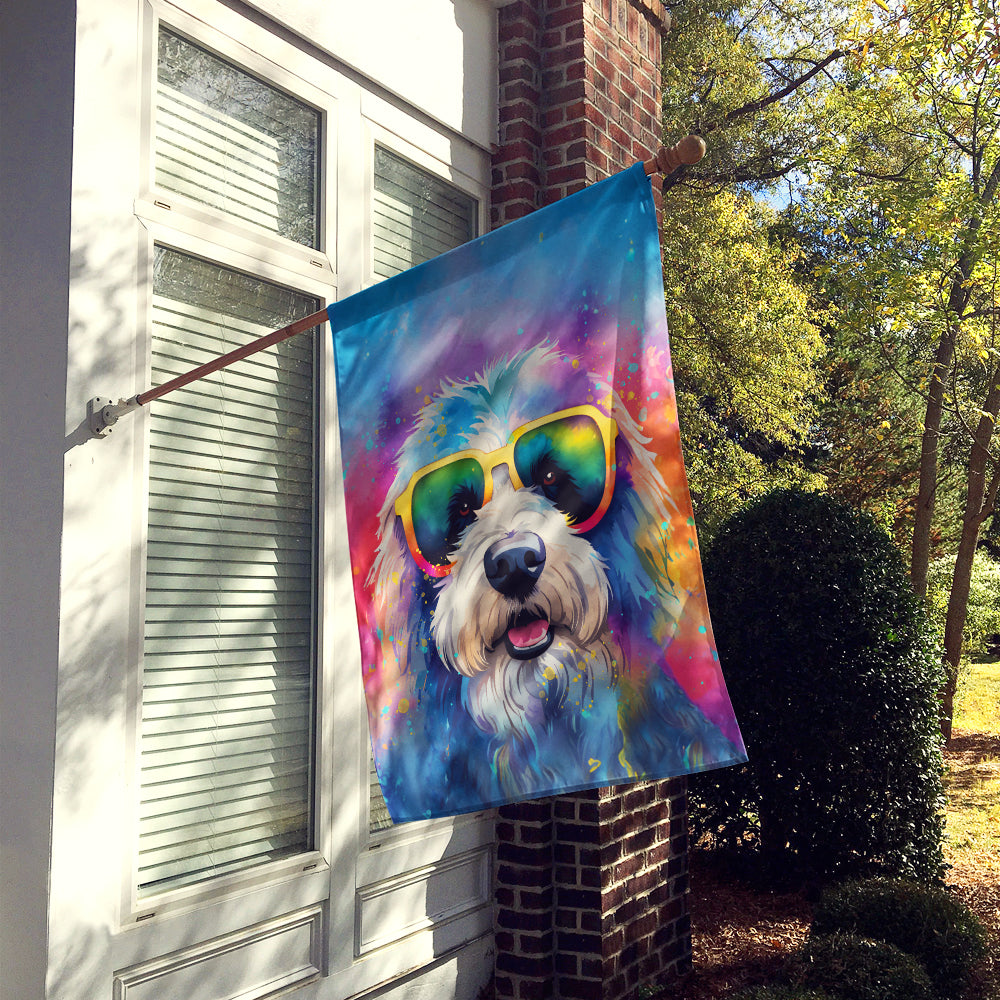 Buy this Old English Sheepdog Hippie Dawg House Flag