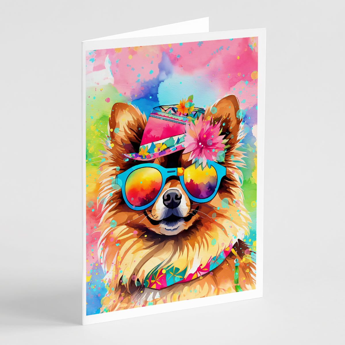 Buy this Pomeranian Hippie Dawg Greeting Cards Pack of 8