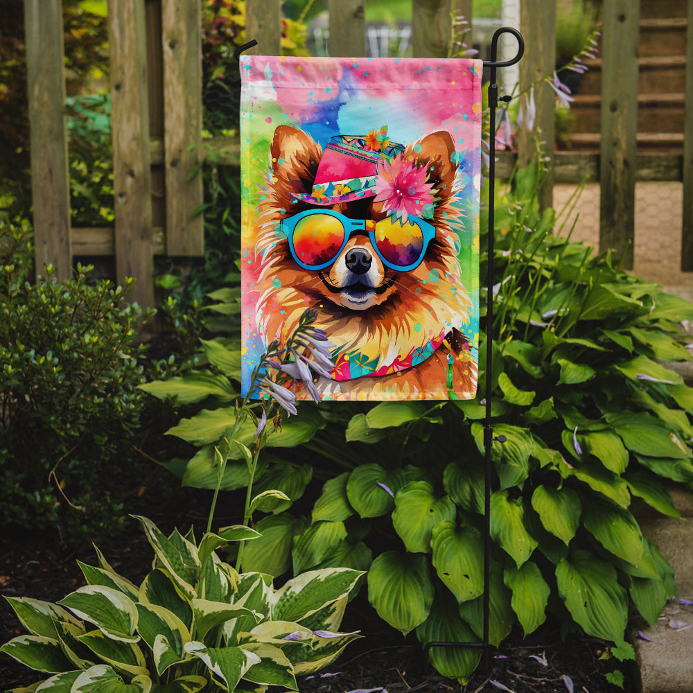 Pomeranian Hippie Dawg Garden Flag