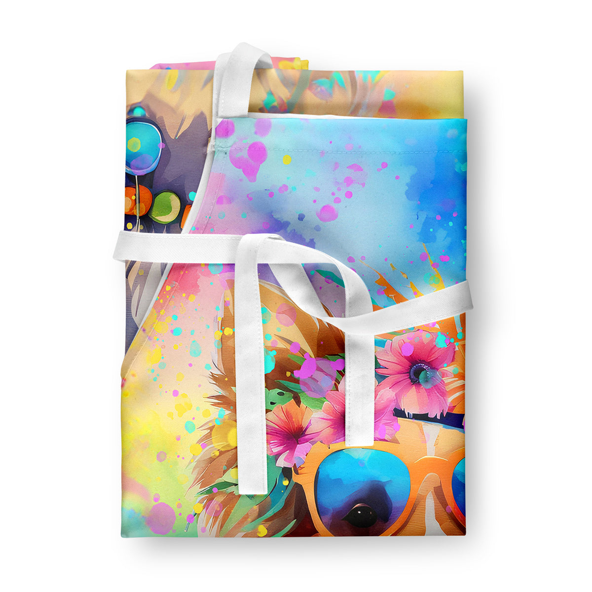 Caroline's Treasures Pomeranian Hippie Dawg Apron – Artist-Designed Kitchen, BBQ & Craft Apron