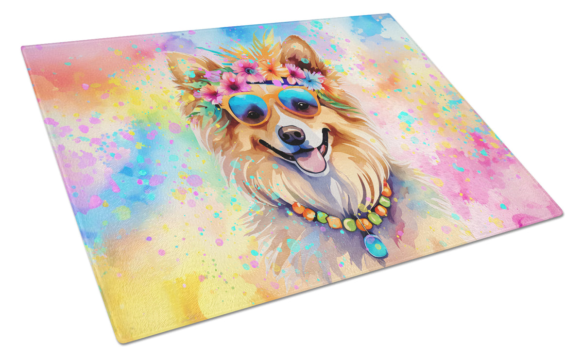 Buy this Pomeranian Hippie Dawg Glass Cutting Board Large