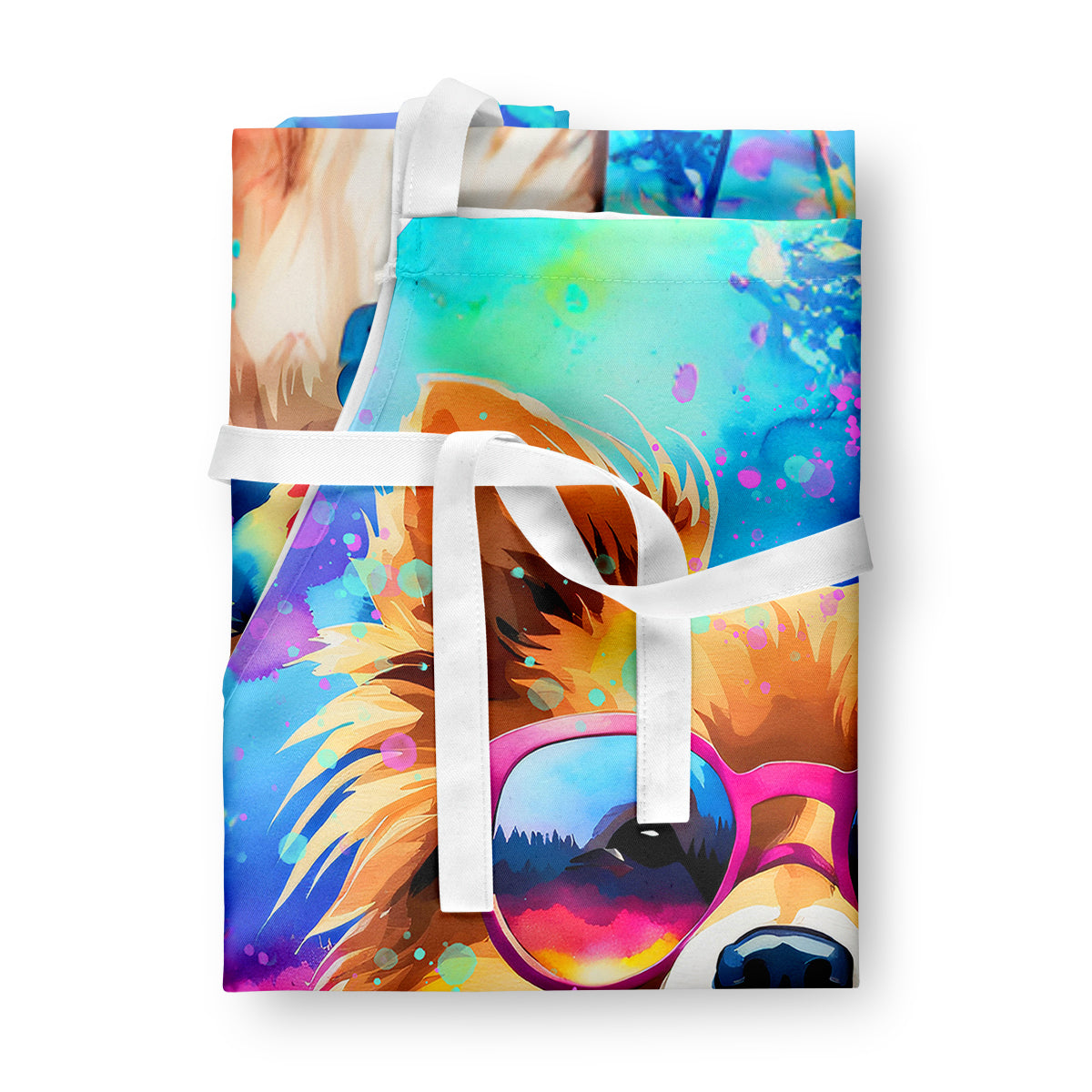 Caroline's Treasures Pomeranian Hippie Dawg Apron – Artist-Designed Kitchen, BBQ & Craft Apron