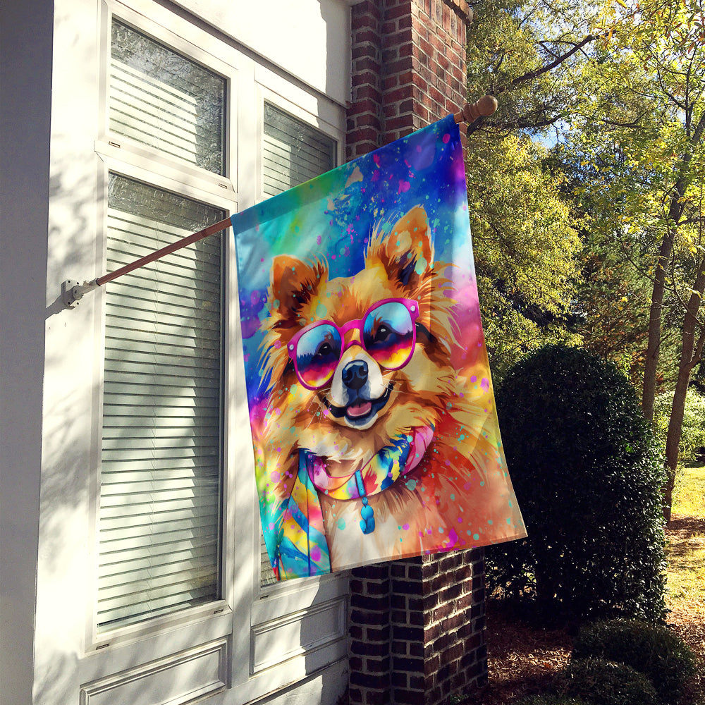 Pomeranian Hippie Dawg House Flag