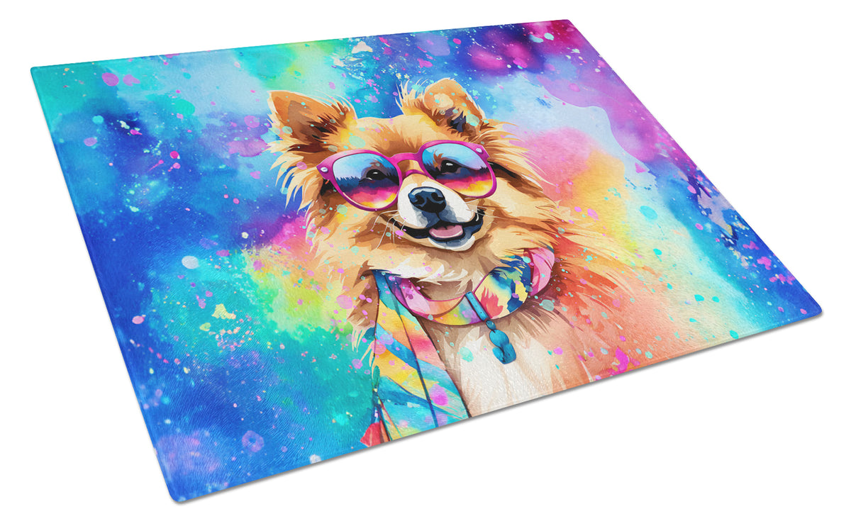Buy this Pomeranian Hippie Dawg Glass Cutting Board Large