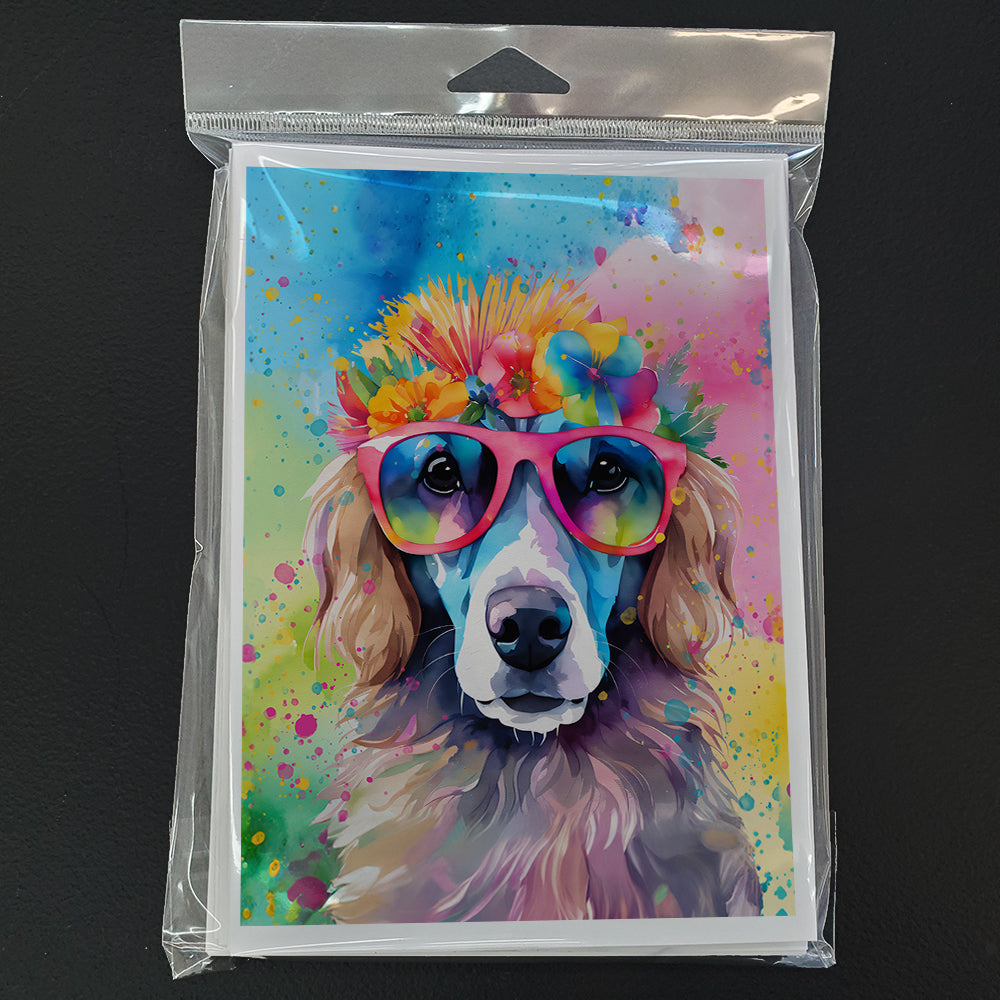 Poodle Hippie Dawg Greeting Cards Pack of 8