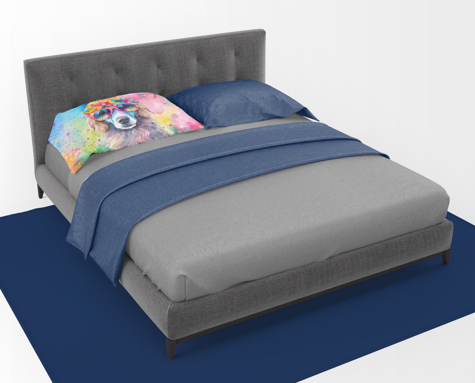 Caroline's Treasures Poodle Hippie Dawg Standard Pillowcase – Artistic Decorative Front, White Back