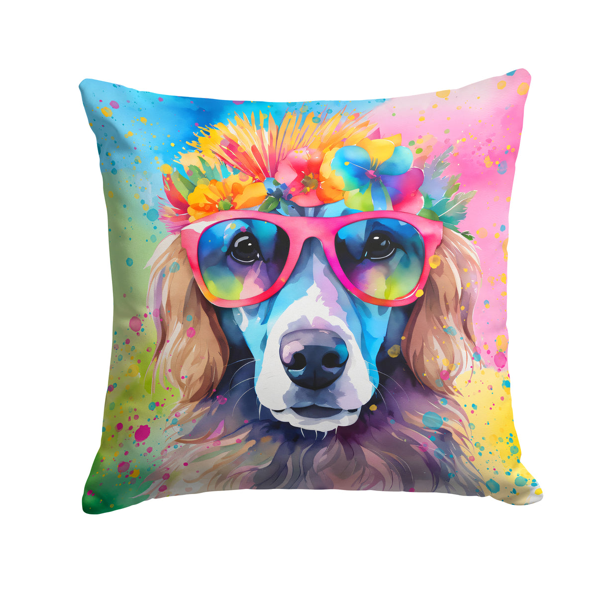 Buy this Poodle Hippie Dawg Fabric Decorative Pillow