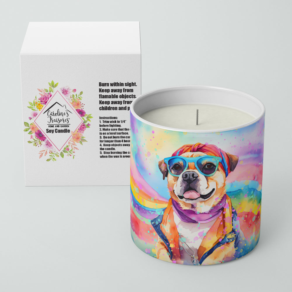 Caroline's Treasures Pug Hippie Dawg Decorative Soy Candle