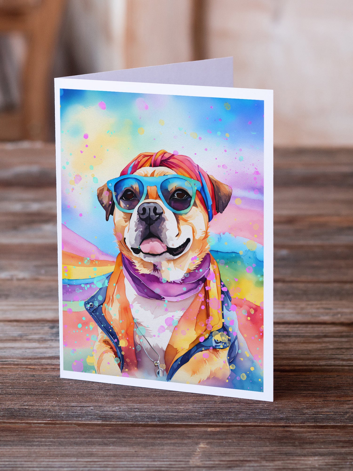Buy this Pug Hippie Dawg Greeting Cards Pack of 8
