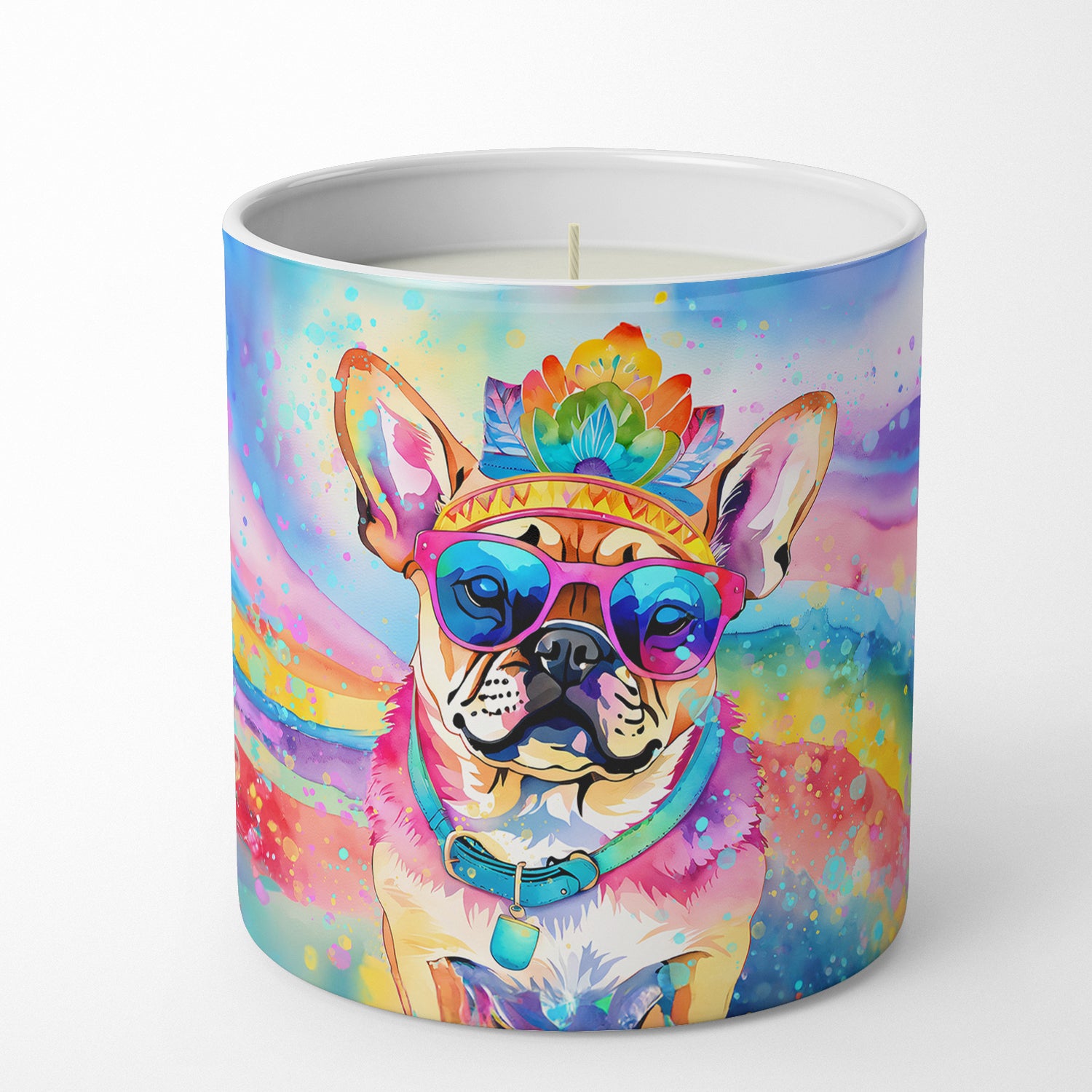Pug Hippie Dawg Decorative Soy Candle