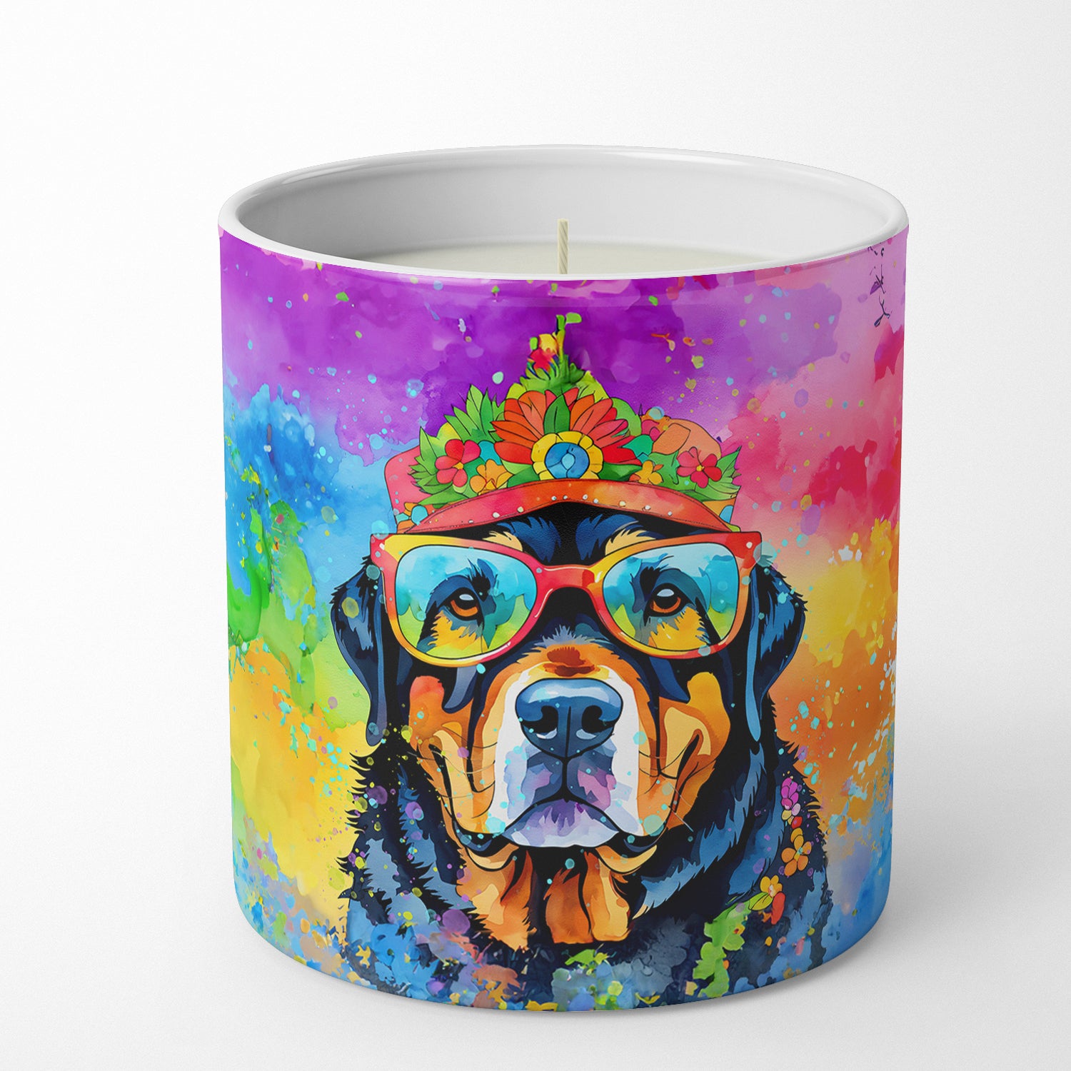 Rottweiler Hippie Dawg Decorative Soy Candle