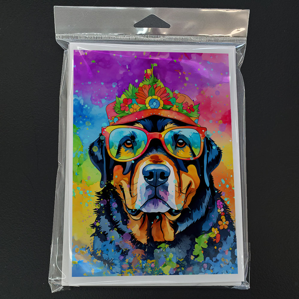 Rottweiler Hippie Dawg Greeting Cards Pack of 8