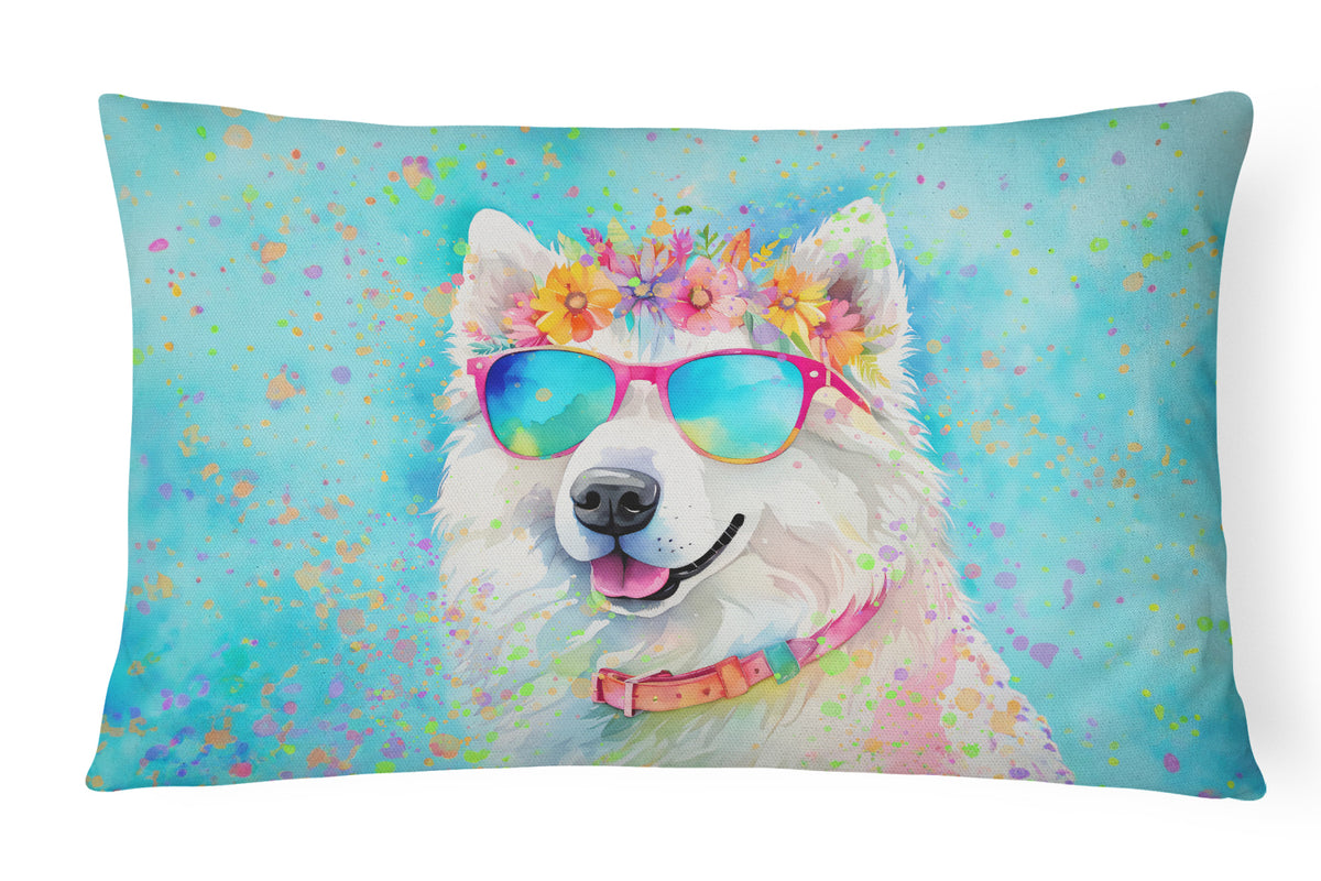 Buy this Samoyed Hippie Dawg Fabric Decorative Pillow