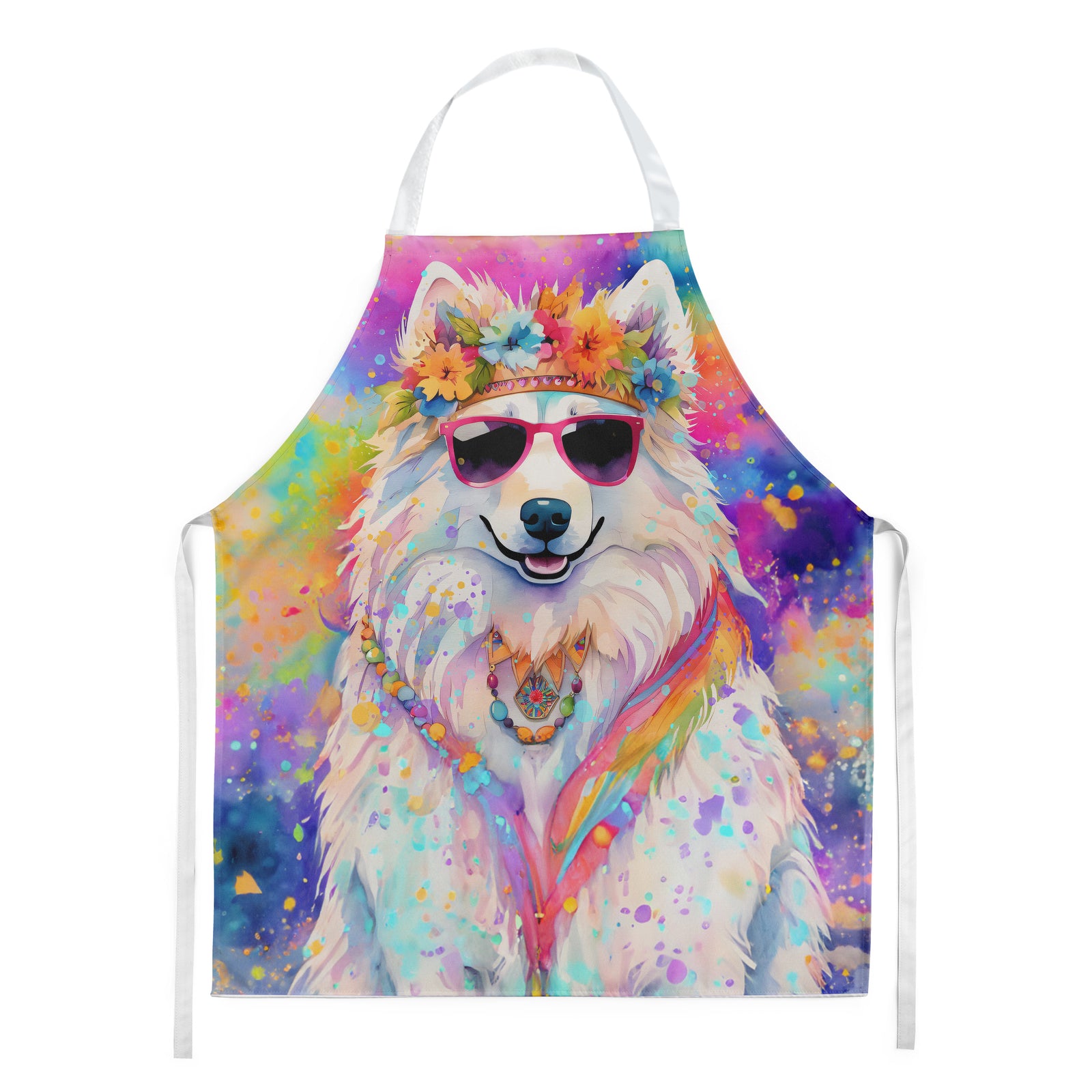 Caroline's Treasures Samoyed Hippie Dawg Apron – Artist-Designed Kitchen, BBQ & Craft Apron