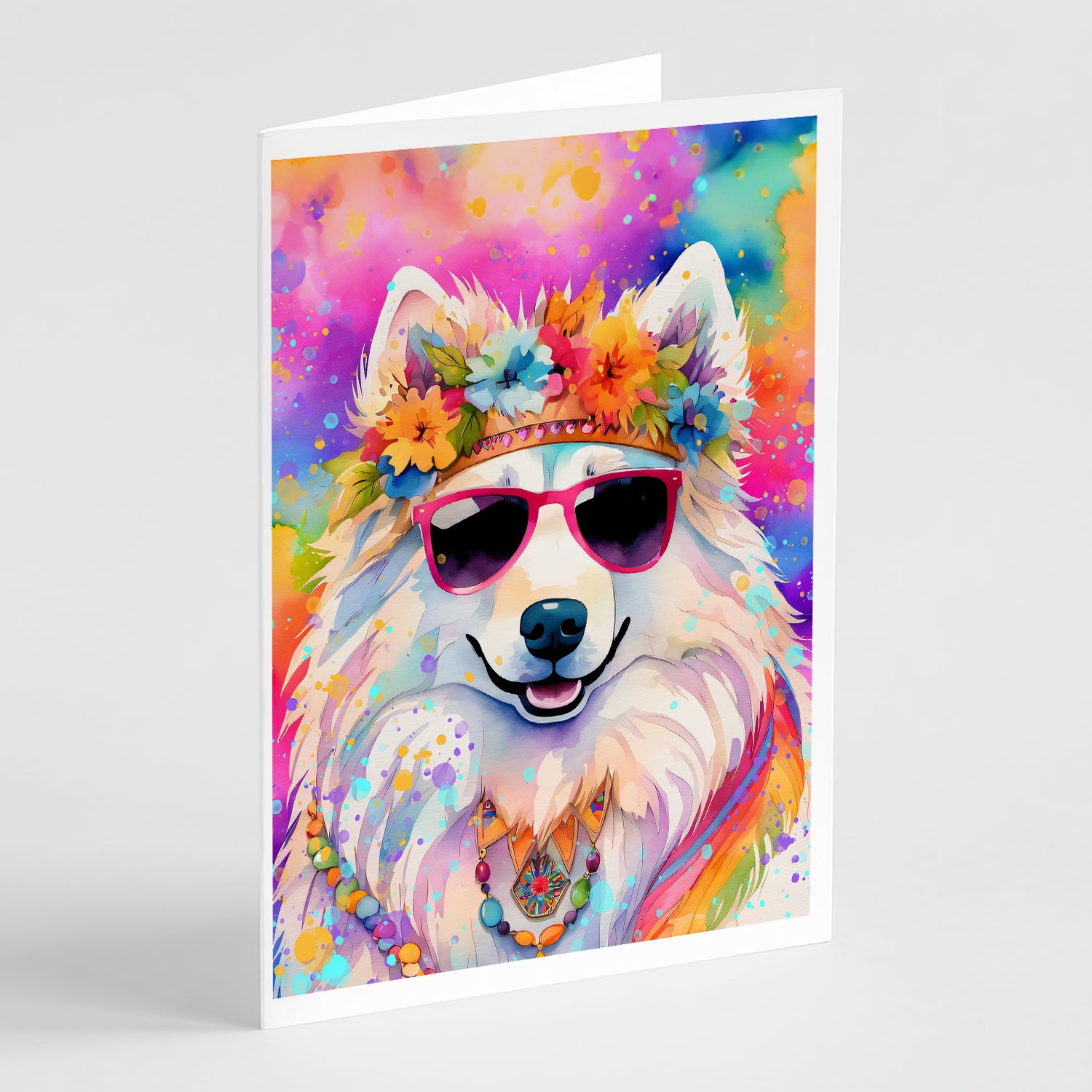 Buy this Samoyed Hippie Dawg Greeting Cards Pack of 8
