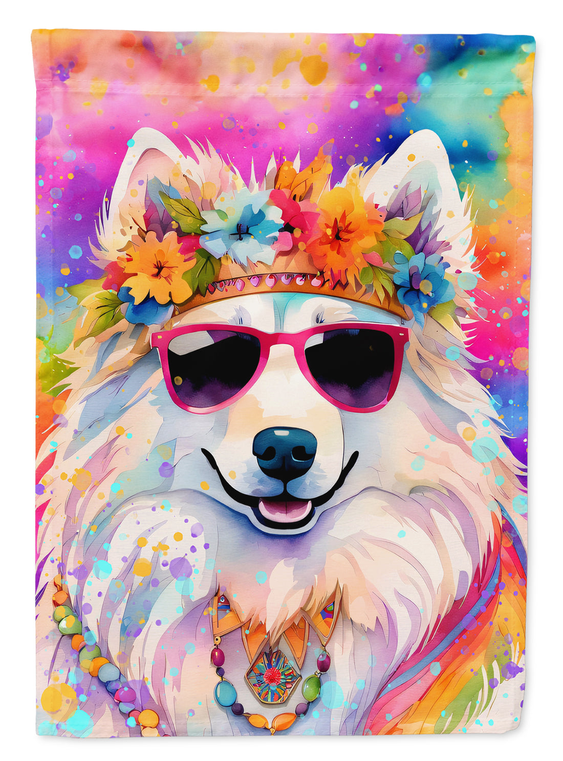 Buy this Samoyed Hippie Dawg Garden Flag