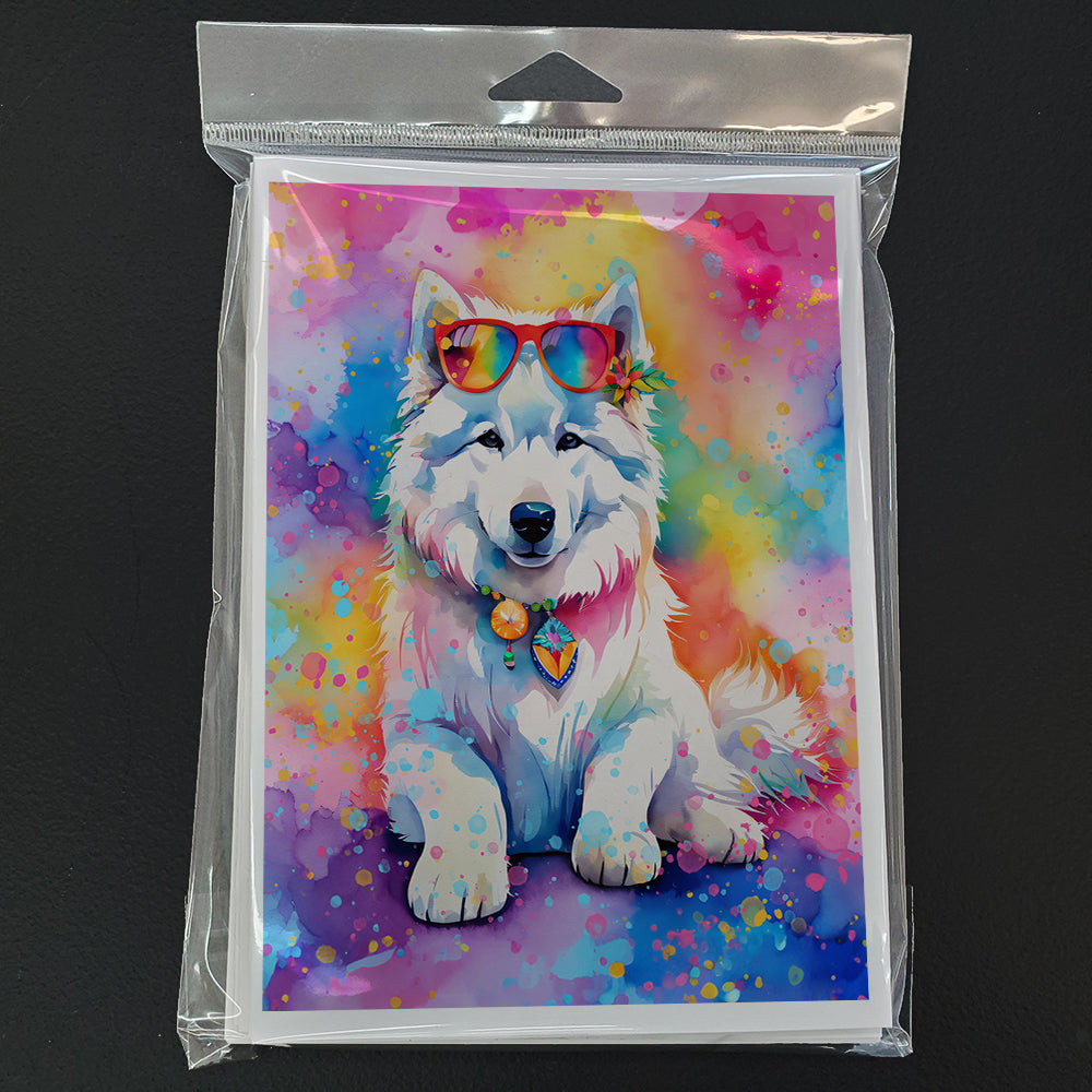 Samoyed Hippie Dawg Greeting Cards Pack of 8