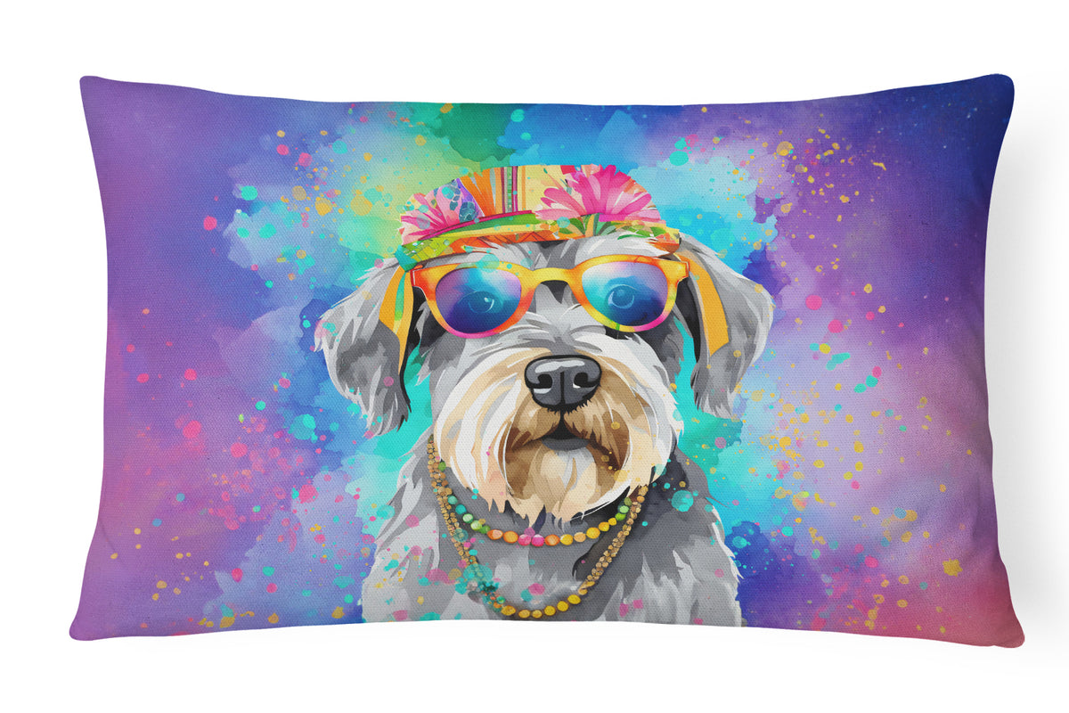Buy this Schnauzer Hippie Dawg Fabric Decorative Pillow