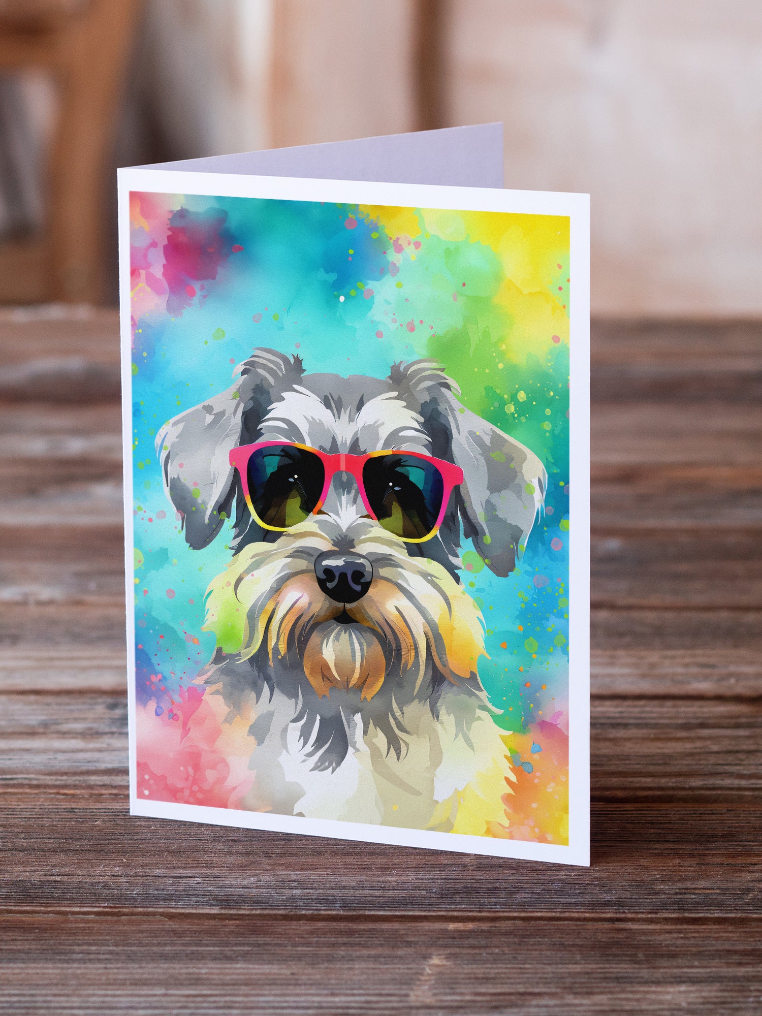 Buy this Schnauzer Hippie Dawg Greeting Cards Pack of 8