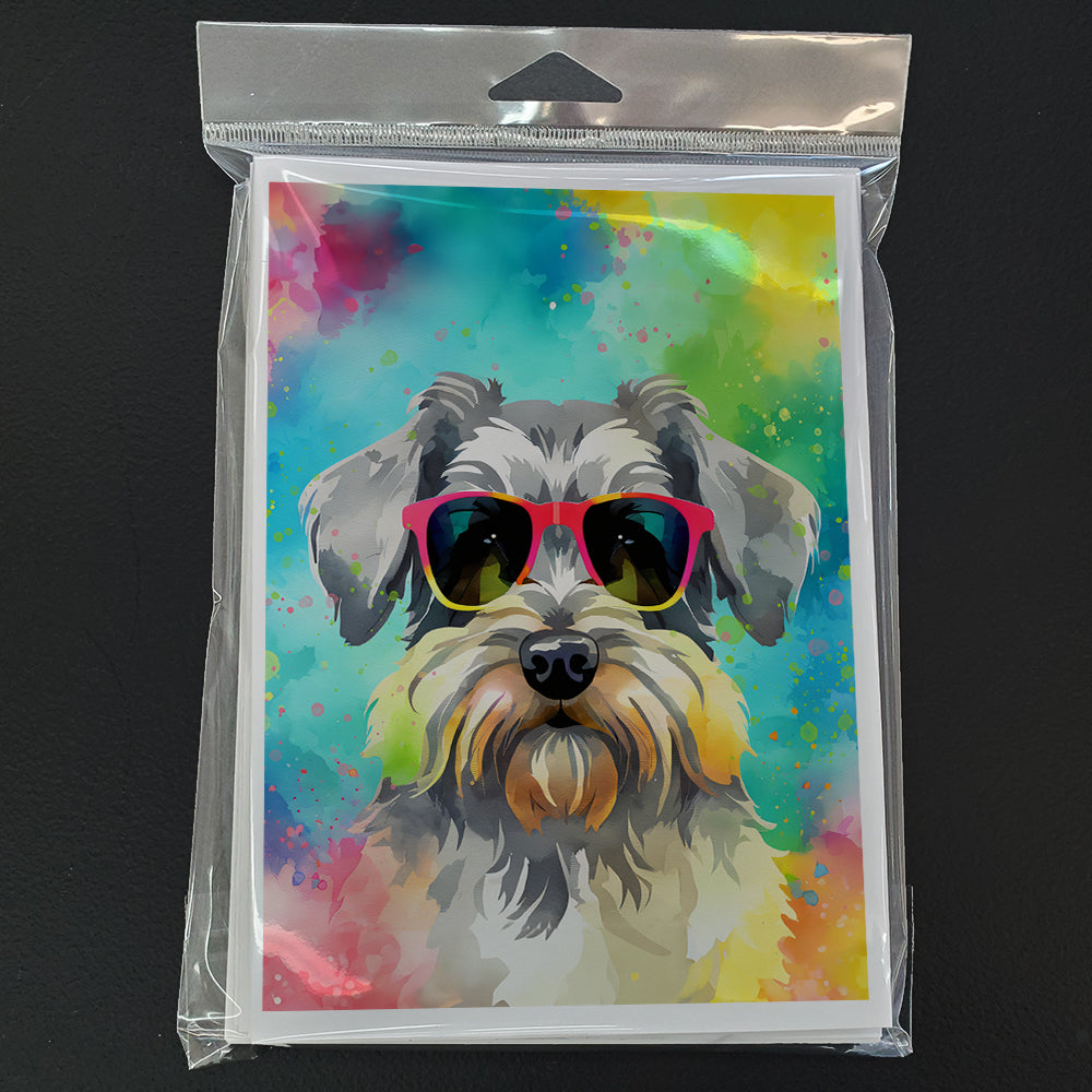 Schnauzer Hippie Dawg Greeting Cards Pack of 8