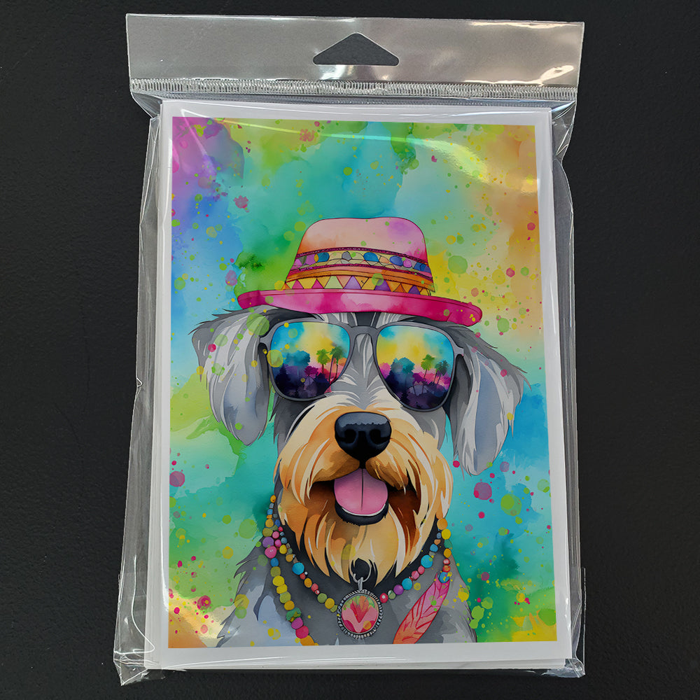 Schnauzer Hippie Dawg Greeting Cards Pack of 8