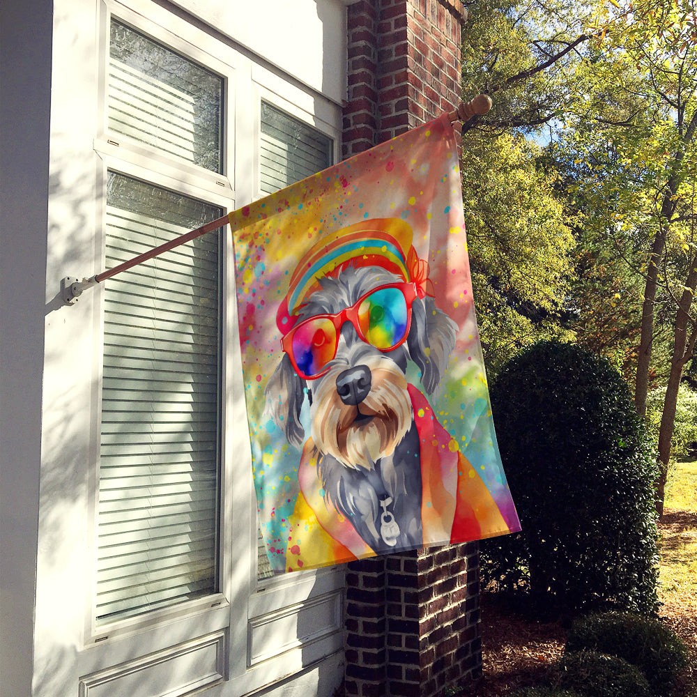 Schnauzer Hippie Dawg House Flag