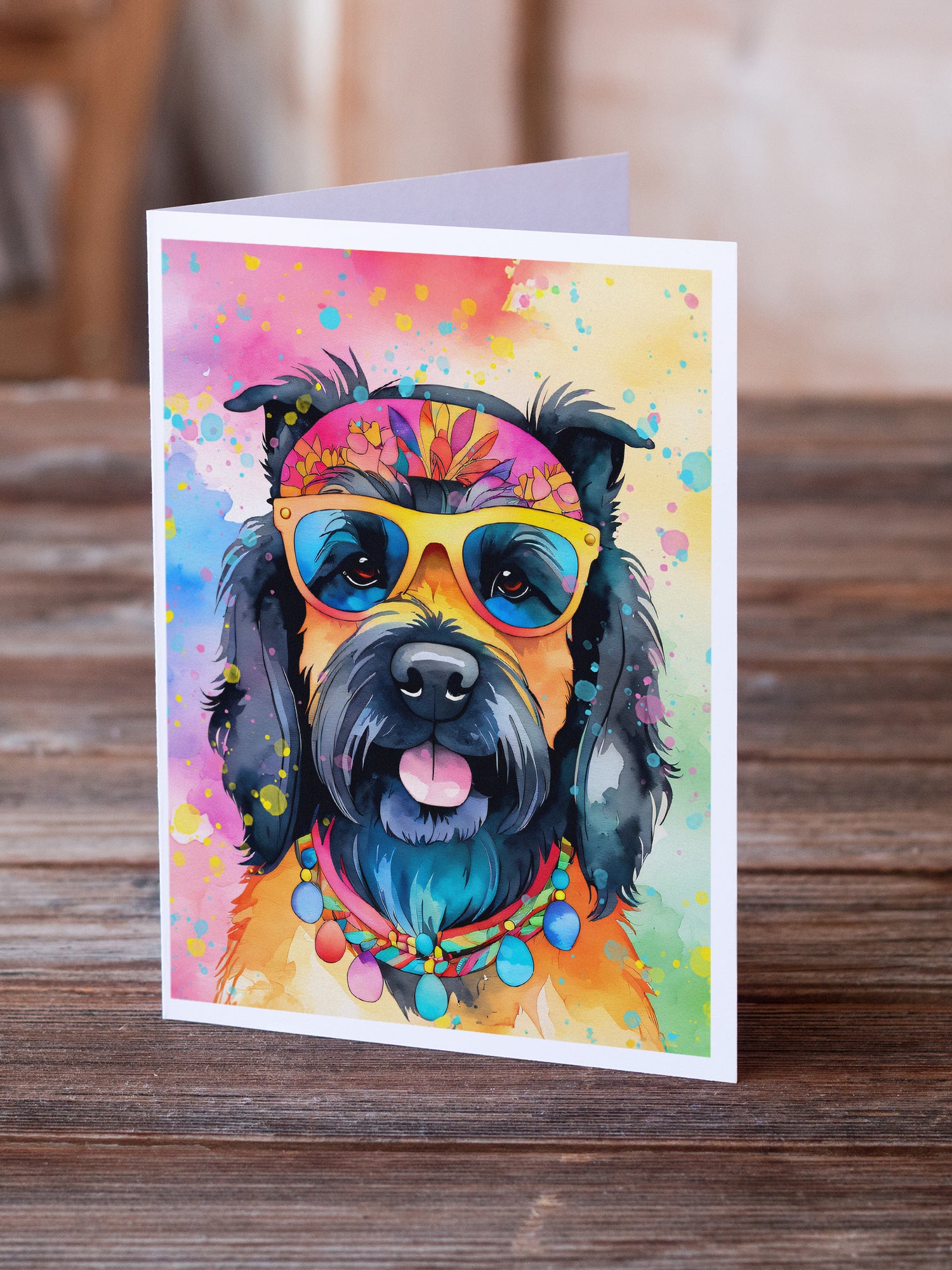 Scottish Terrier Hippie Dawg Greeting Cards Pack of 8