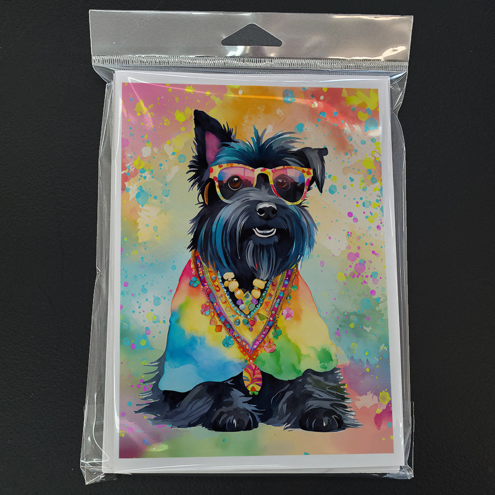 Scottish Terrier Hippie Dawg Greeting Cards Pack of 8