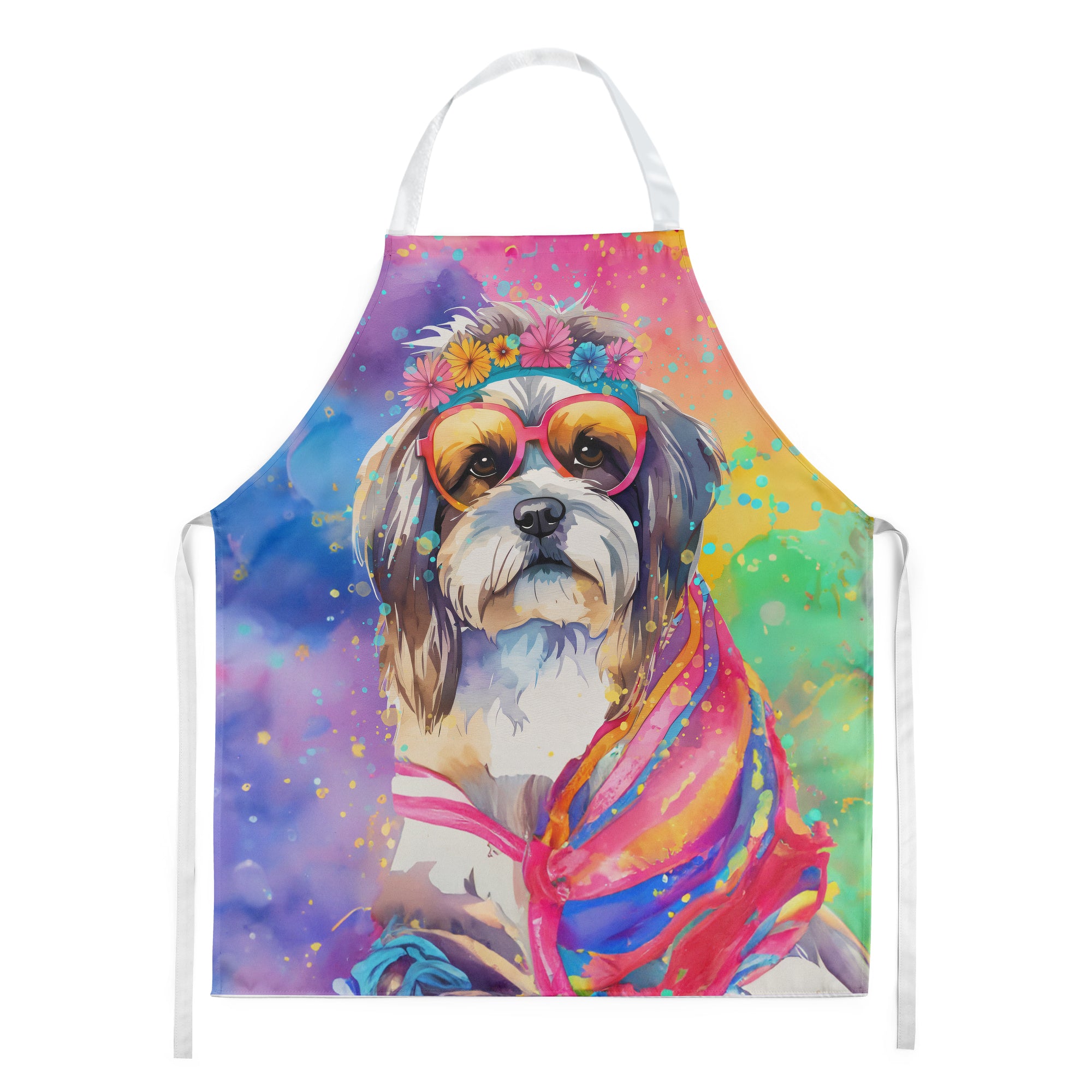 Caroline's Treasures Shih Tzu Hippie Dawg Apron – Artist-Designed Kitchen, BBQ & Craft Apron