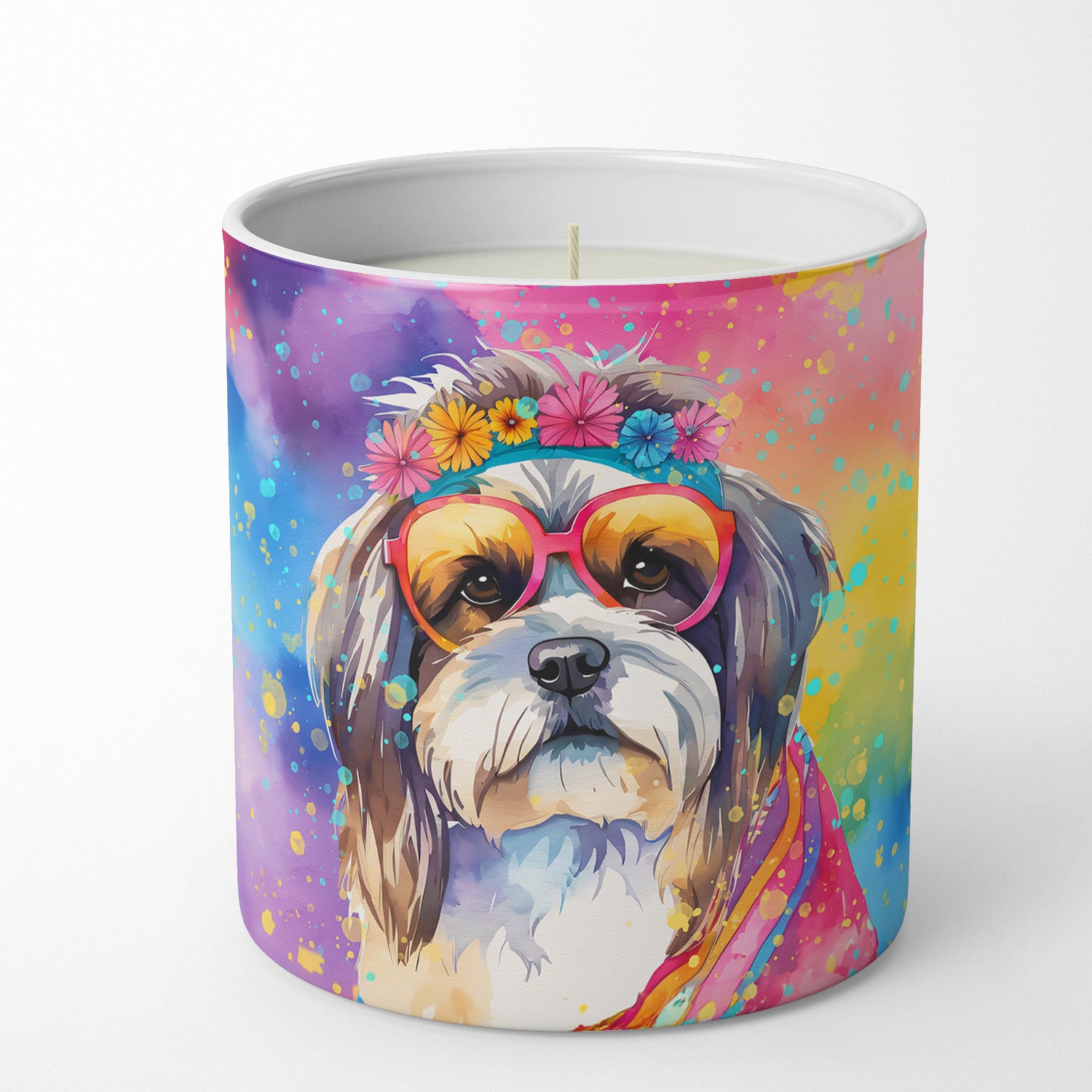 Shih Tzu Hippie Dawg Decorative Soy Candle