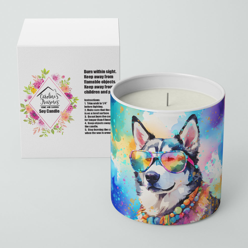 Siberian Husky Hippie Dawg Decorative Soy Candle