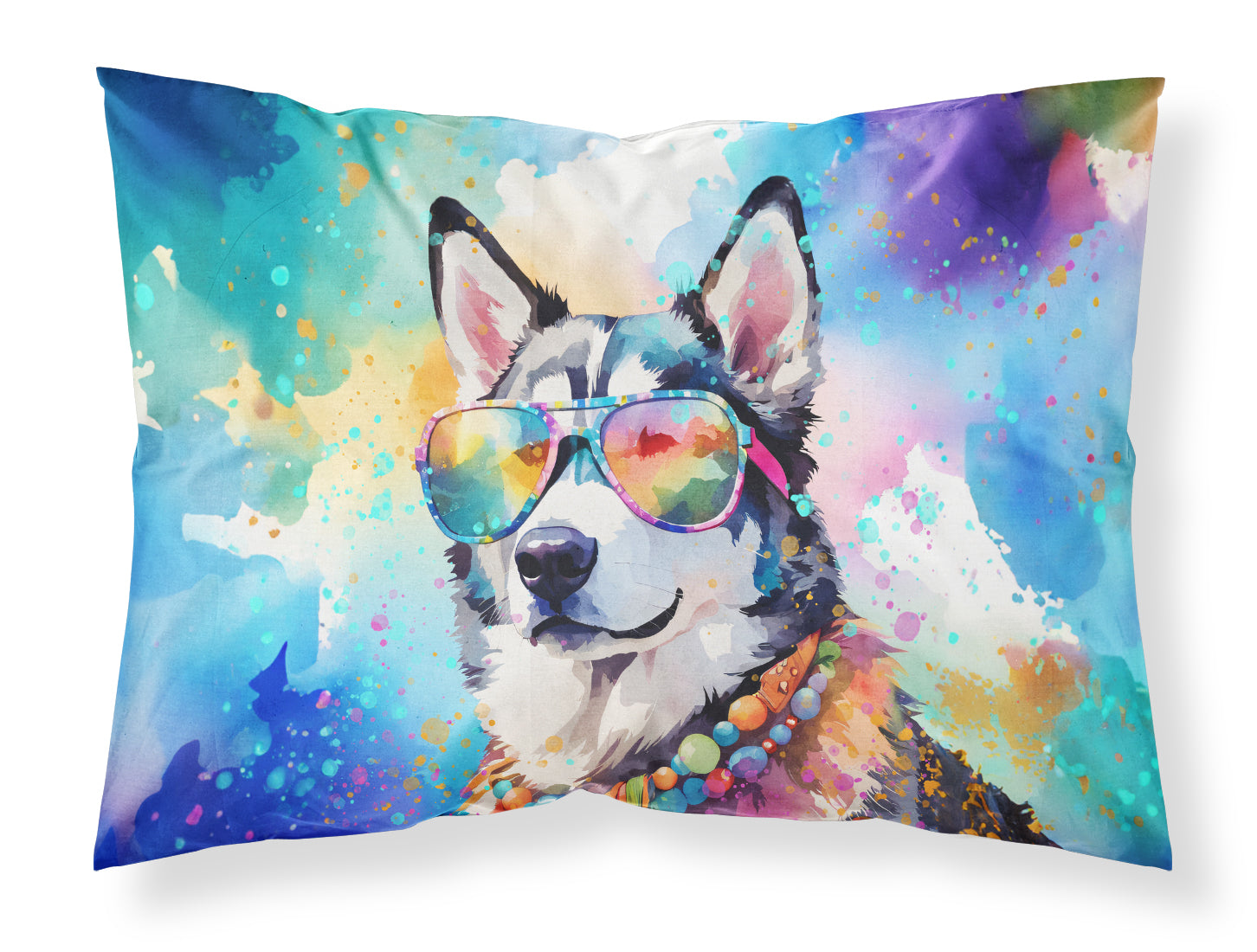 Buy this Siberian Husky Hippie Dawg Standard Pillowcase