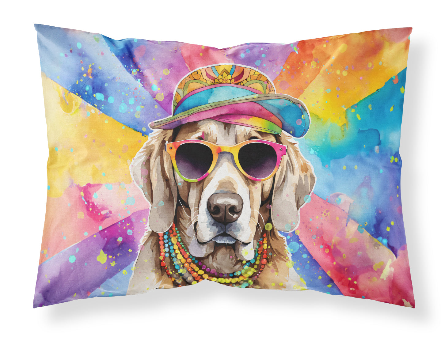 Caroline's Treasures Weimaraner Hippie Dawg Standard Pillowcase – Artistic Decorative Front, White Back