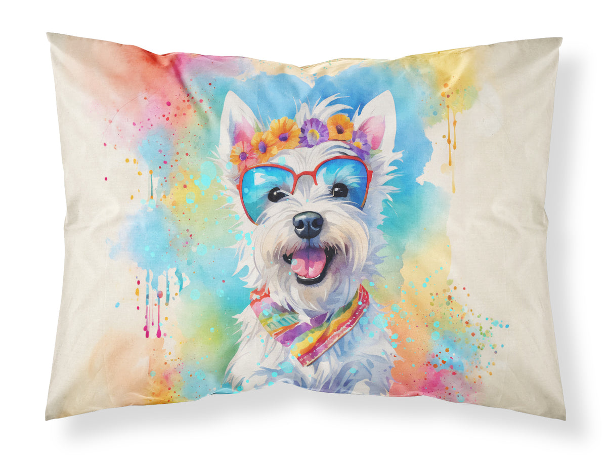 Caroline's Treasures Westie Hippie Dawg Standard Pillowcase – Artistic Decorative Front, White Back