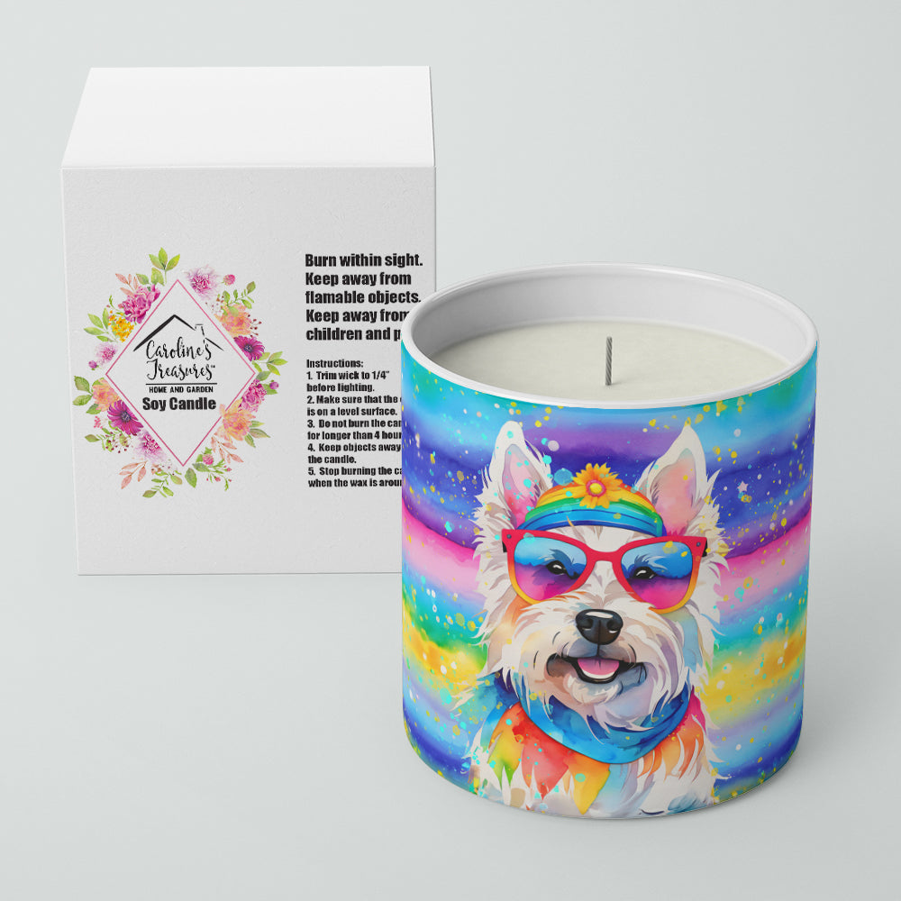 Caroline's Treasures Westie Hippie Dawg Decorative Soy Candle