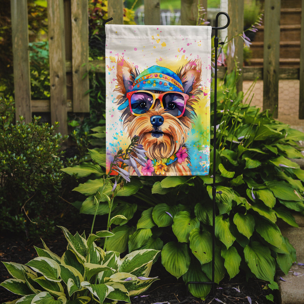 Yorkshire Terrier Hippie Dawg Garden Flag