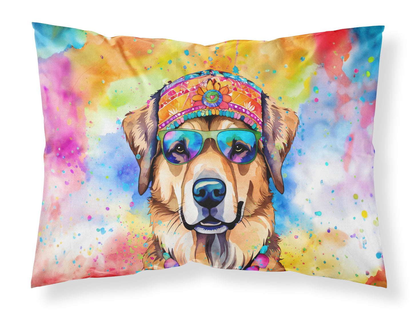 Caroline's Treasures Hippie Dawg Standard Pillowcase – Artistic Decorative Front, White Back