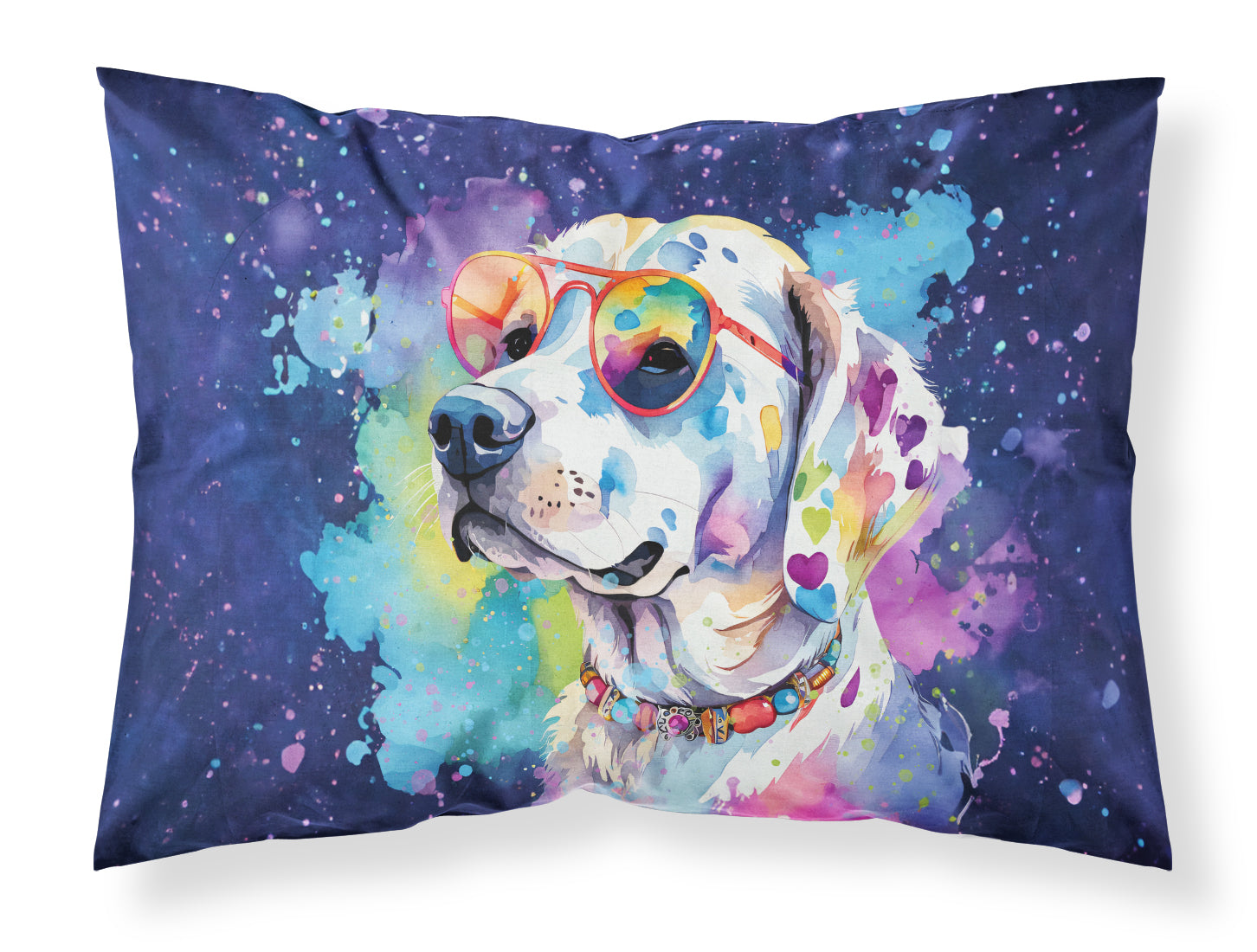 Caroline's Treasures Hippie Dawg Standard Pillowcase – Artistic Decorative Front, White Back