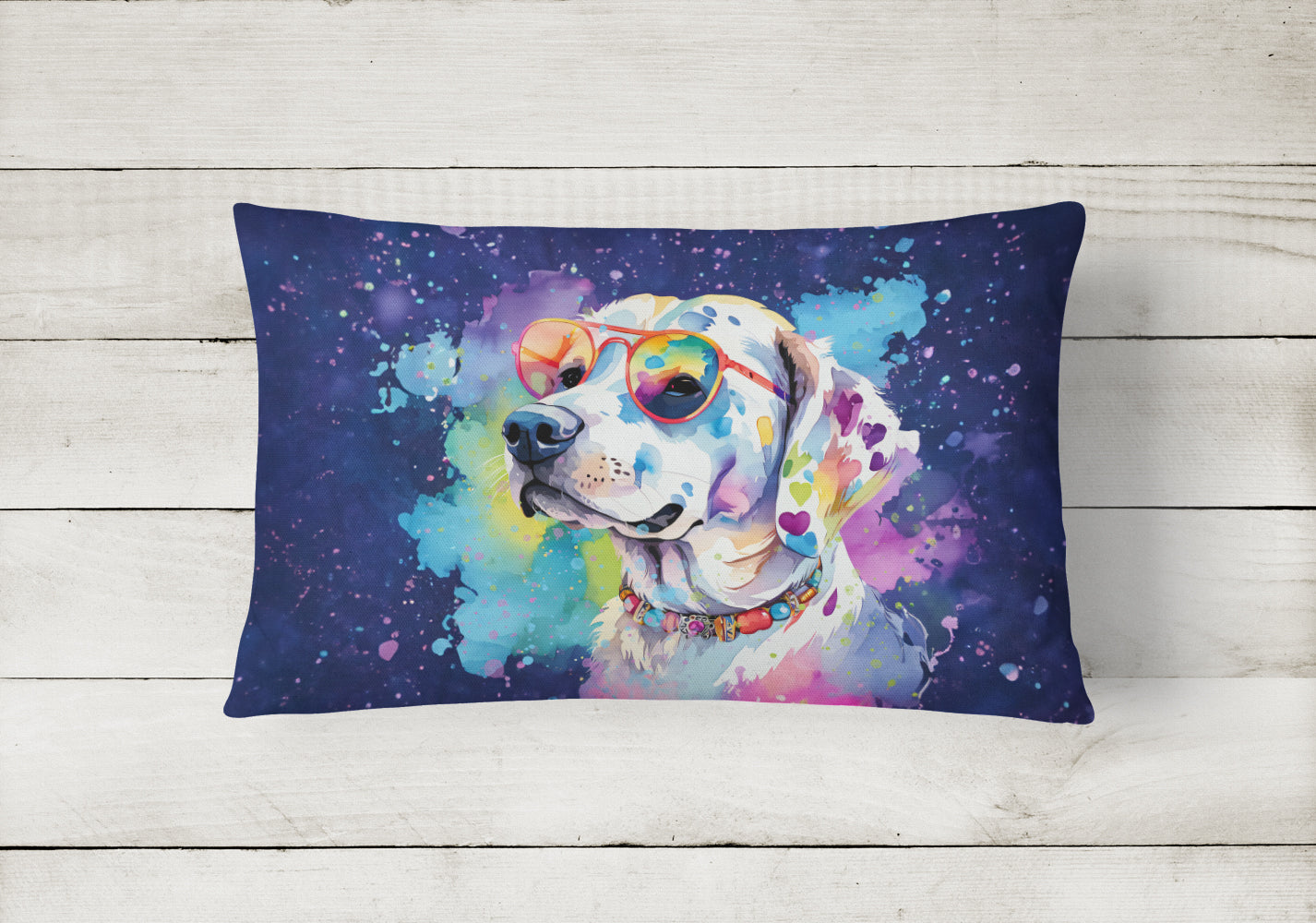 Hippie Dawg Fabric Decorative Pillow