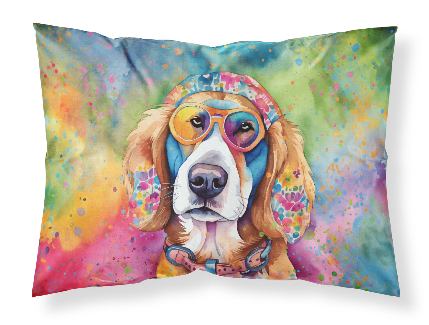 Caroline's Treasures Hippie Dawg Standard Pillowcase – Artistic Decorative Front, White Back