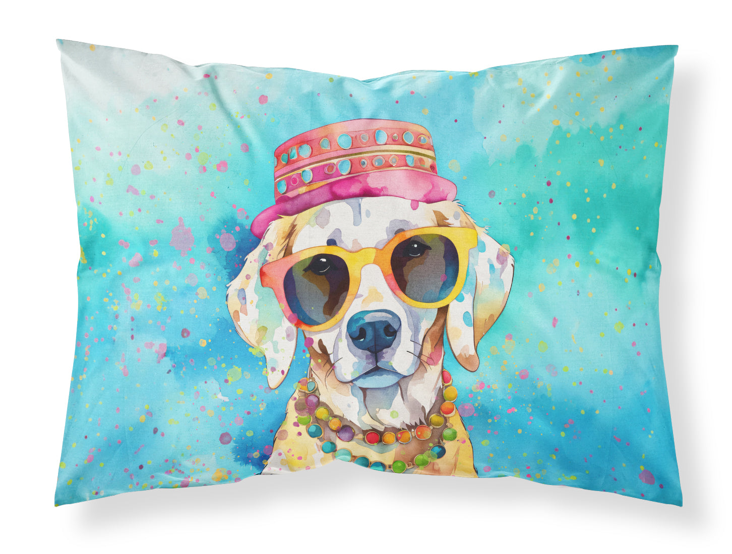 Caroline's Treasures Hippie Dawg Standard Pillowcase – Artistic Decorative Front, White Back